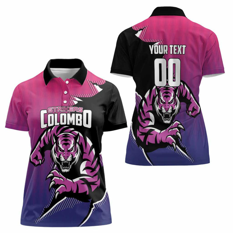 Custom Colombo Cricket Strikers Strike To Conquer Women Polo Shirt