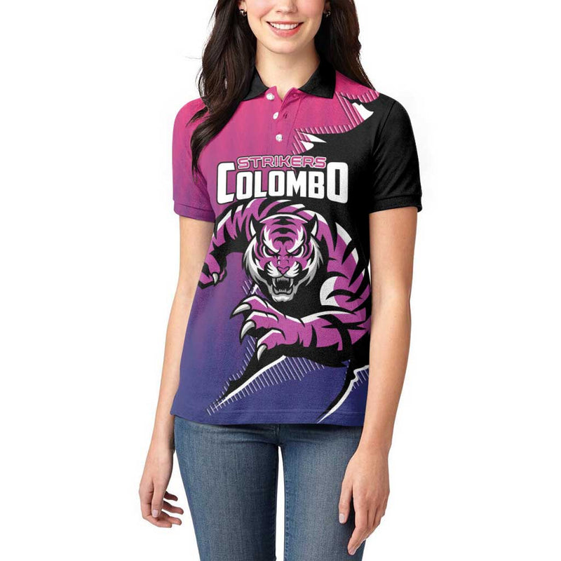 Custom Colombo Cricket Strikers Strike To Conquer Women Polo Shirt