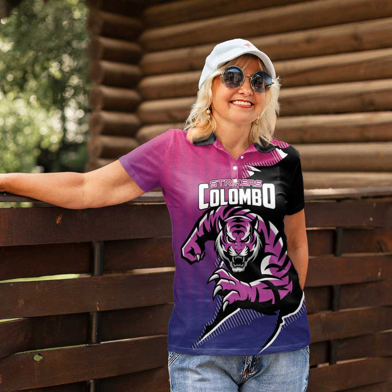 Custom Colombo Cricket Strikers Strike To Conquer Women Polo Shirt