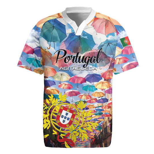Agitagueda Portugal Colorful Umbrella Sky Rugby Jersey