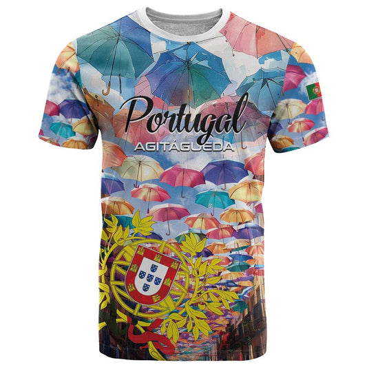 AgitAgueda Portugal Colorful Umbrella Sky T Shirt