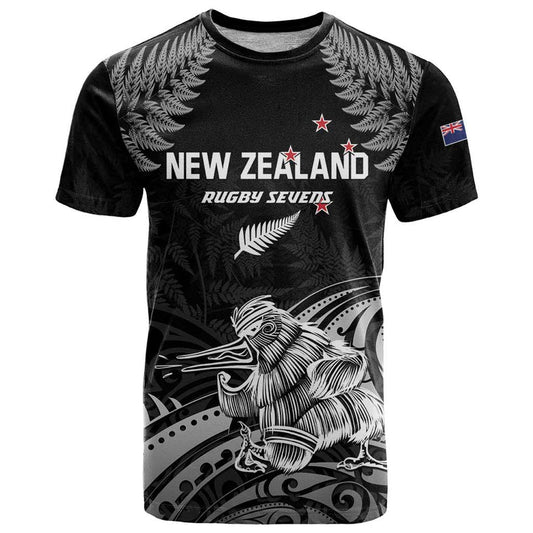 Custom New Zealand 2024 Rugby Silver Fern Aotearoa Kiwi T Shirt