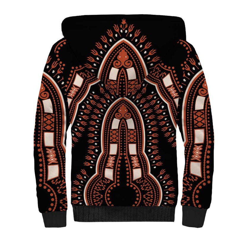 African Dashiki Pattern Vintage Sherpa Hoodie