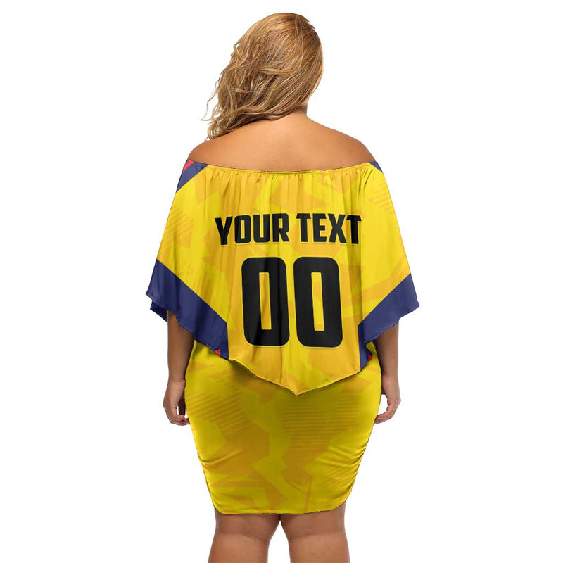 Custom Ecuador Rugby Los Piqueros Go Champions Off Shoulder Short Dress