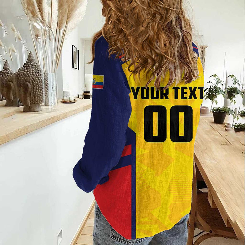 Custom Ecuador Rugby Los Piqueros Go Champions Women Casual Shirt
