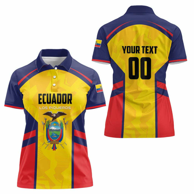 Custom Ecuador Rugby Los Piqueros Go Champions Women Polo Shirt