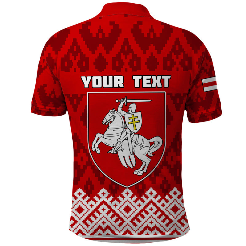 Custom Belarus 1991 Belarusian Coat Of Arms Mix Folk Pattern Polo Shirt