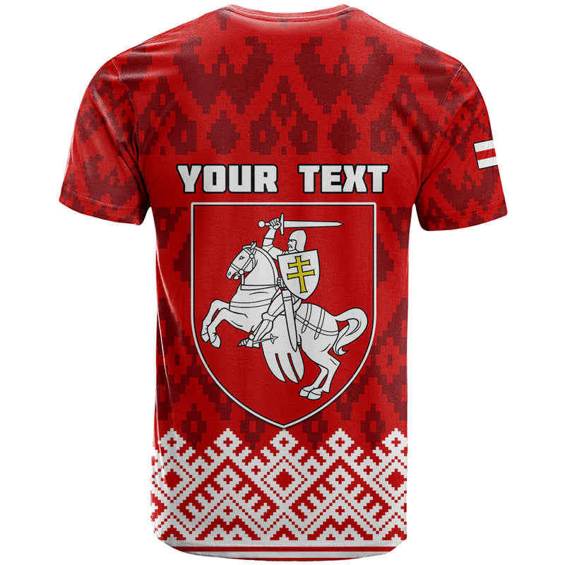 Custom Belarus 1991 Belarusian Coat Of Arms Mix Folk Pattern T Shirt