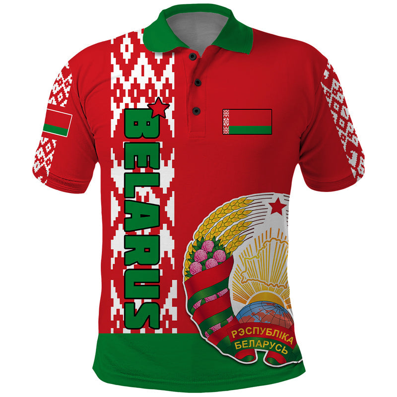 Custom Belarus Belarusian Coat Of Arms Flag Style Polo Shirt