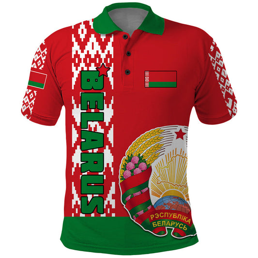Custom Belarus Belarusian Coat Of Arms Flag Style Polo Shirt