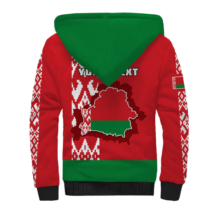 Custom Belarus Belarusian Coat Of Arms Flag Style Sherpa Hoodie