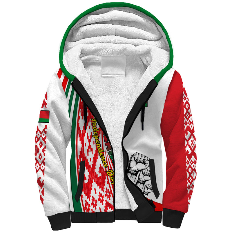 3 July Belarus Independence Day Belarusian Flag Style Special Version Sherpa Hoodie
