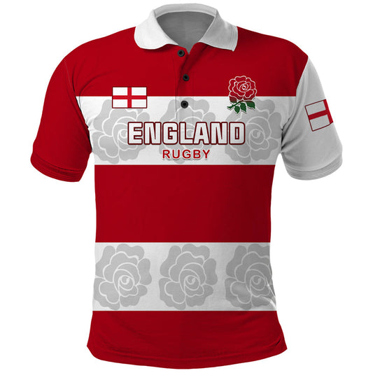 Custom England Rugby The Red Rose Champion World Cup 2023 Polo Shirt