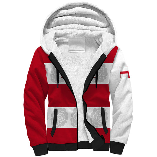 Custom England Rugby The Red Rose Champion World Cup 2023 Sherpa Hoodie