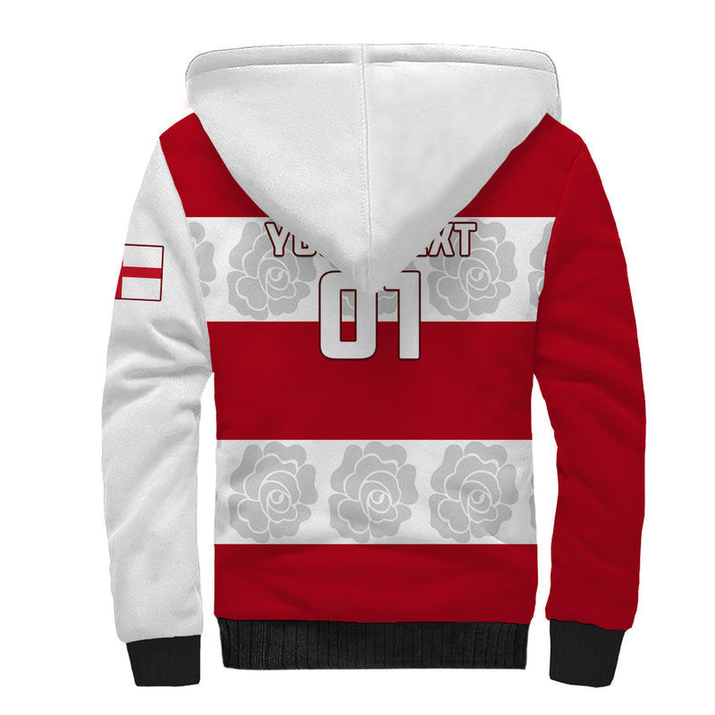 Custom England Rugby The Red Rose Champion World Cup 2023 Sherpa Hoodie