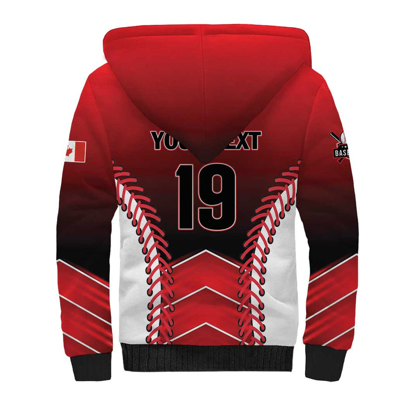 Custom Canada Baseball Go Champion The Maple Leaf Sherpa Hoodie
