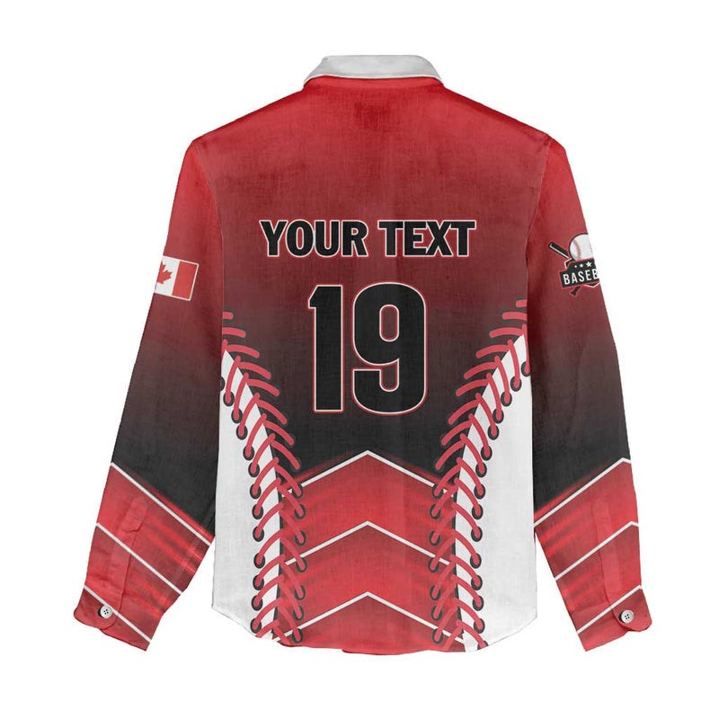 Custom Canada Baseball Go Champion The Maple Leaf Women Casual Shirt