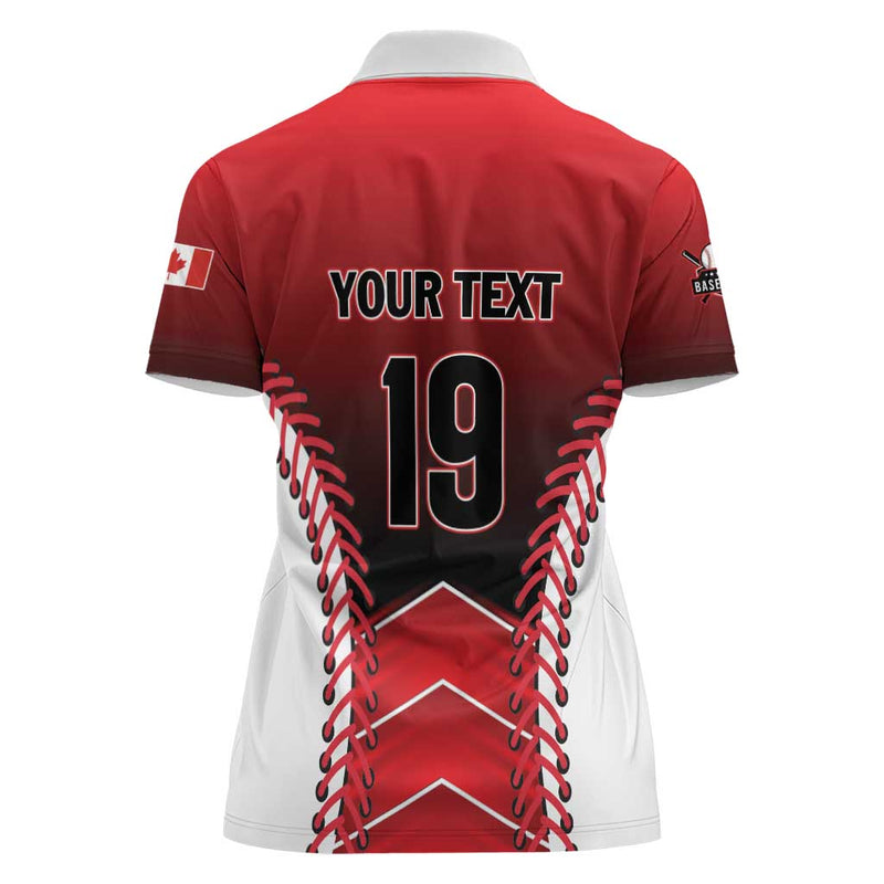 Custom Canada Baseball Go Champion The Maple Leaf Women Polo Shirt