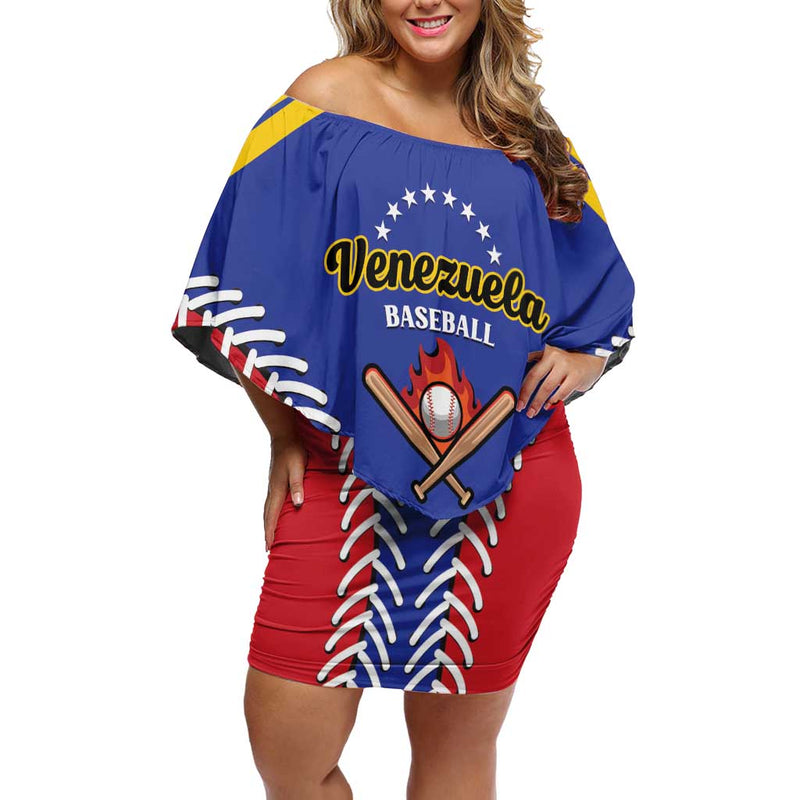 Custom Baseball Venezuela Team Venezuela Go Champions Off Shoulder Short Dress