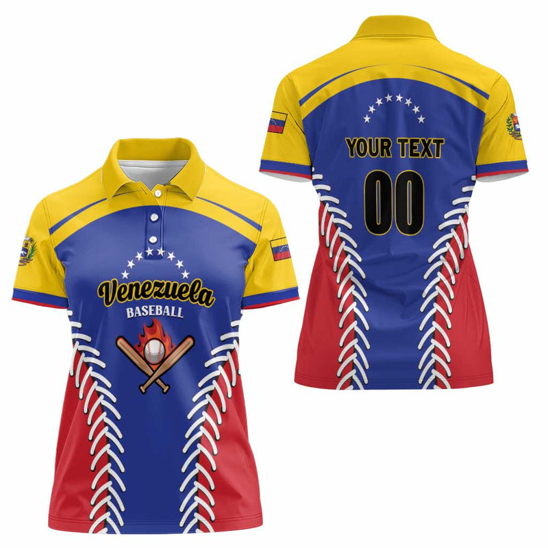 Custom Baseball Venezuela Team Venezuela Go Champions Women Polo Shirt