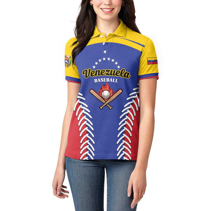 Custom Baseball Venezuela Team Venezuela Go Champions Women Polo Shirt