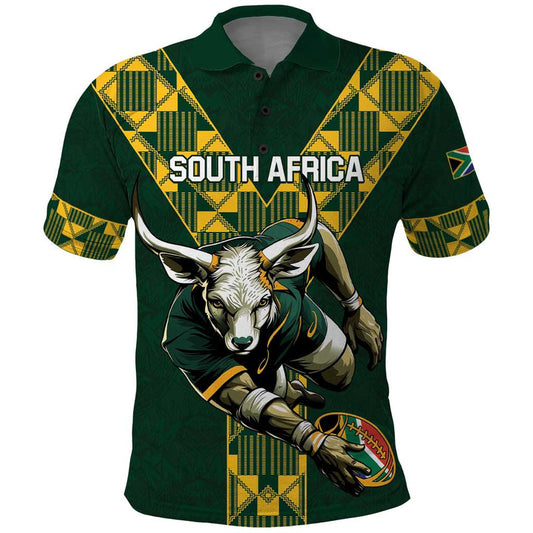 Custom South Africa 2024 Rugby Go Springboks Protea Pattern Polo Shirt