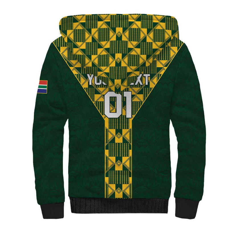 Custom South Africa 2024 Rugby Go Springboks Protea Pattern Sherpa Hoodie