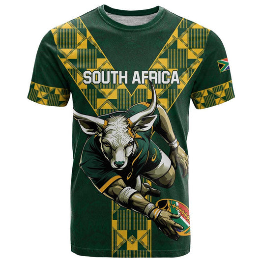 Custom South Africa 2024 Rugby Go Springboks Protea Pattern T Shirt