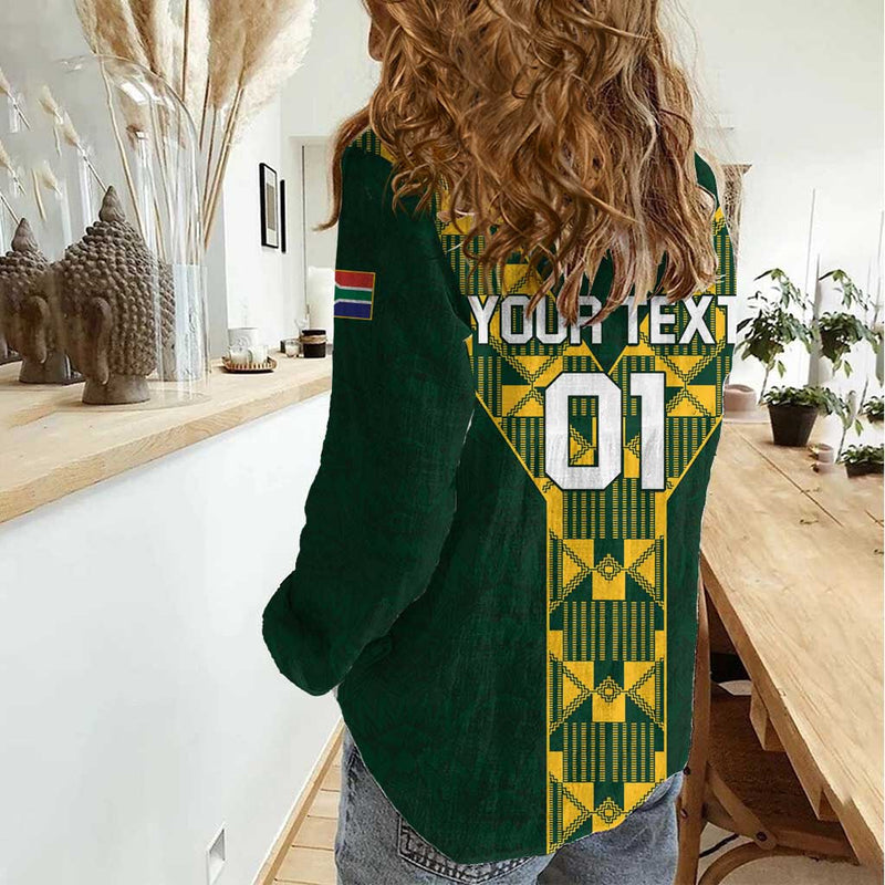 Custom South Africa 2024 Rugby Go Springboks Protea Pattern Women Casual Shirt