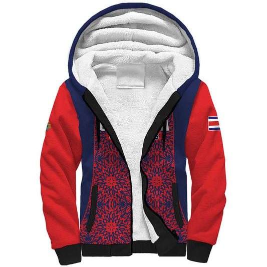 Custom Costa Rica Football Los Ticos Unique Pattern Sherpa Hoodie