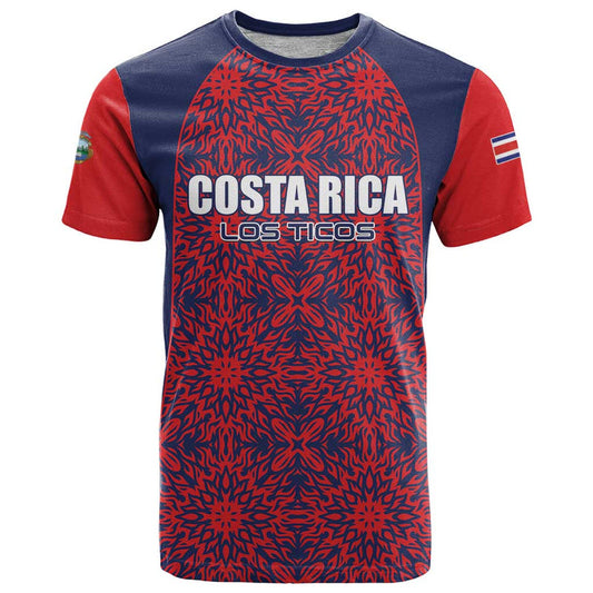 Custom Costa Rica Football Los Ticos Unique Pattern T Shirt