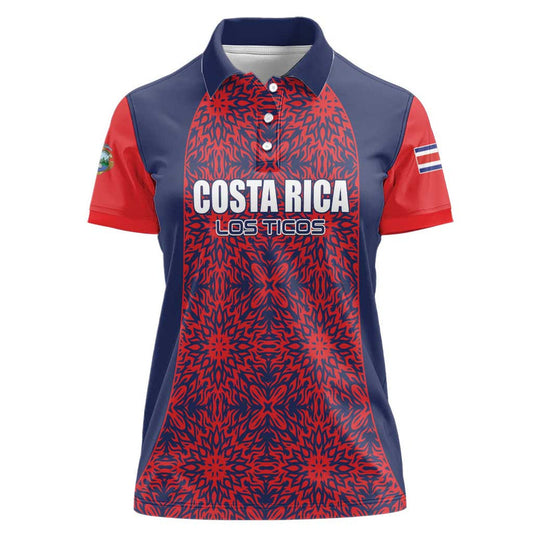 Custom Costa Rica Football Los Ticos Unique Pattern Women Polo Shirt