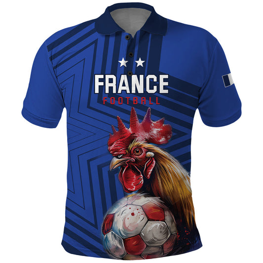Custom France 2024 Football Allez Les Bleus Polo Shirt