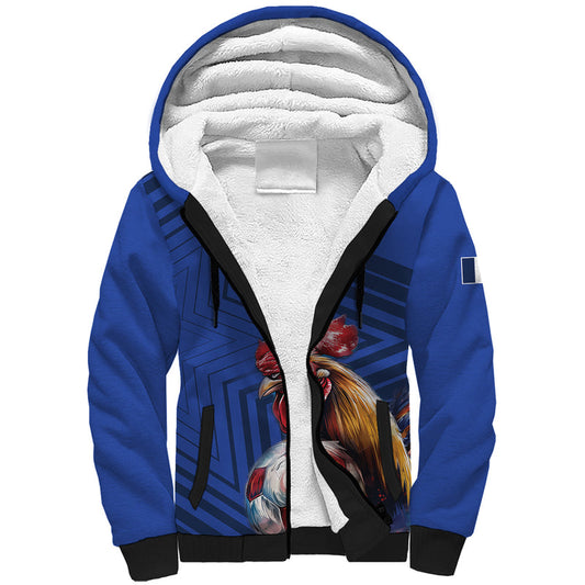 Custom France 2024 Football Allez Les Bleus Sherpa Hoodie