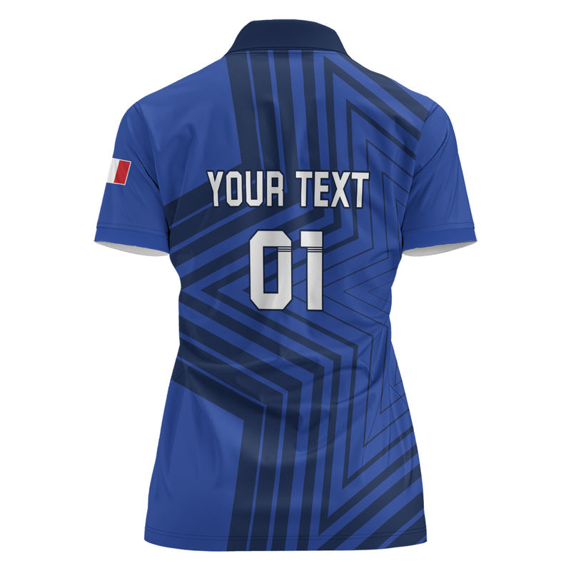 Custom France 2024 Football Allez Les Bleus Women Polo Shirt