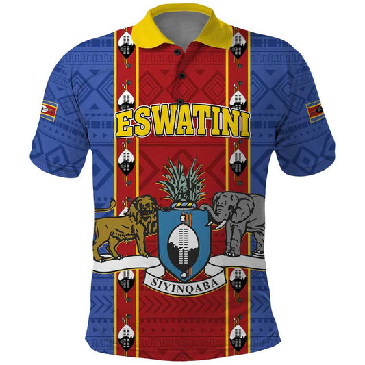 Eswatini African Pattern Swaziland Shield Siyinqaba Polo Shirt