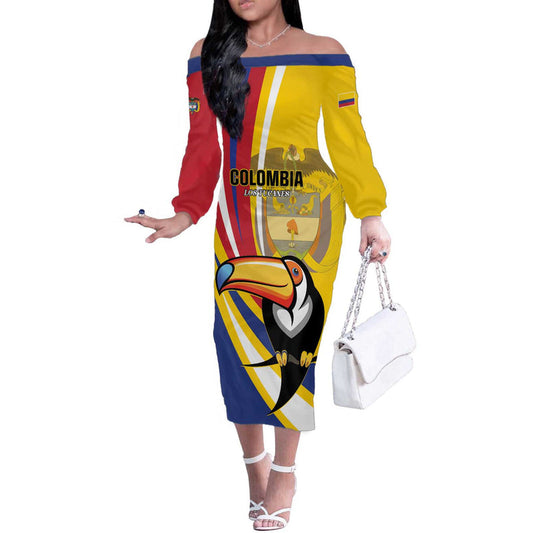 Custom Colombia Rugby Los Tucanes Go Champions Off The Shoulder Long Sleeve Dress