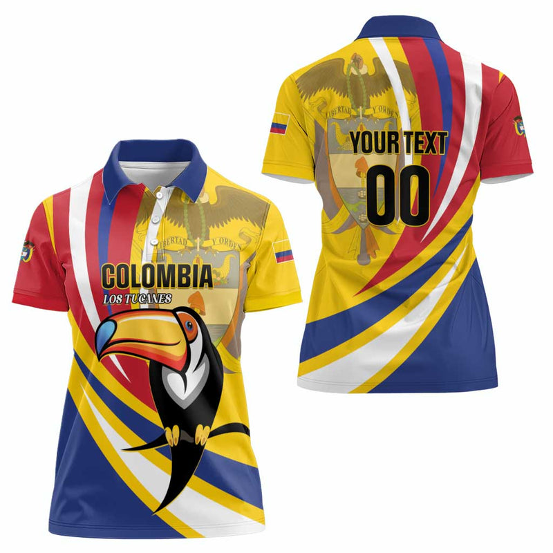 Custom Colombia Rugby Los Tucanes Go Champions Women Polo Shirt