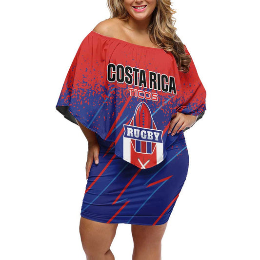 Custom Costa Rica Rugby Ticos Go Champions Off Shoulder Short Dress