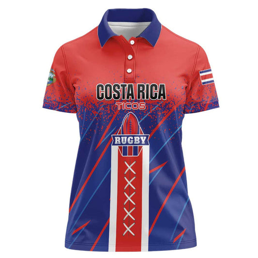 Custom Costa Rica Rugby Ticos Go Champions Women Polo Shirt