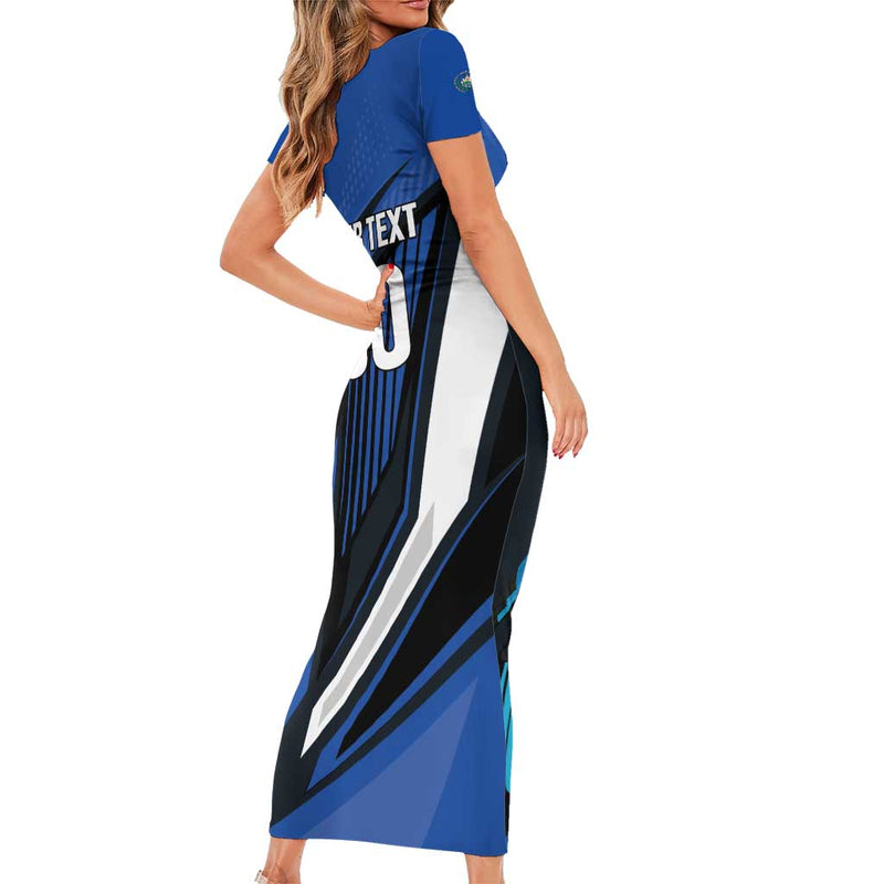 Custom El Salvador Rugby Los Torogoces Go Champions Short Sleeve Bodycon Dress