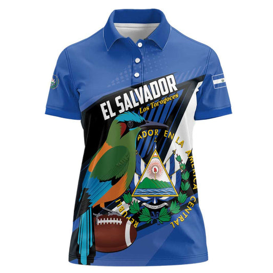 Custom El Salvador Rugby Los Torogoces Go Champions Women Polo Shirt