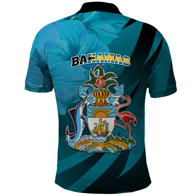 10 July The Bahamas Independence Day Bahamian Blue Marlin With Hibiscus Polo Shirt