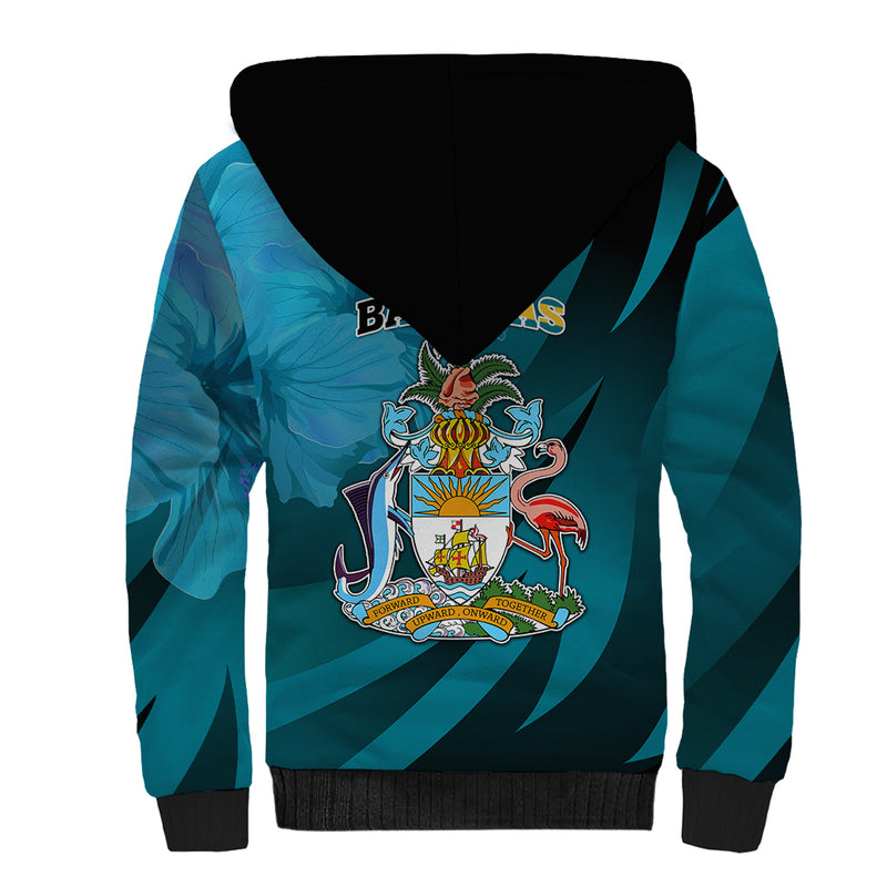 10 July The Bahamas Independence Day Bahamian Blue Marlin With Hibiscus Sherpa Hoodie