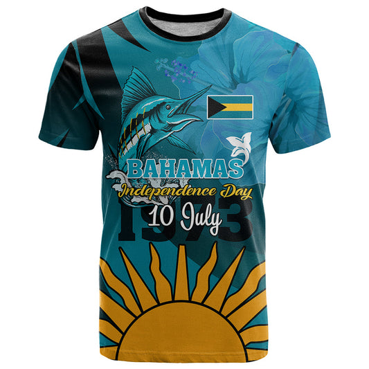 10 July The Bahamas Independence Day Bahamian Blue Marlin With Hibiscus T Shirt