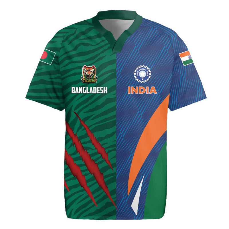 Custom Cricket India Vs Bangladesh Simple Style Rugby Jersey