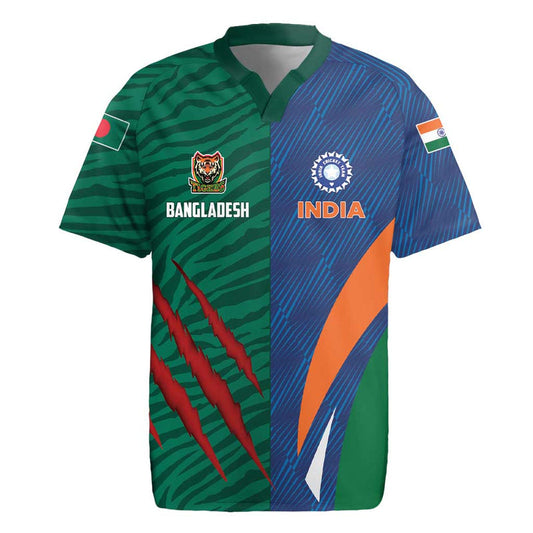 Custom Cricket India Vs Bangladesh Simple Style Rugby Jersey