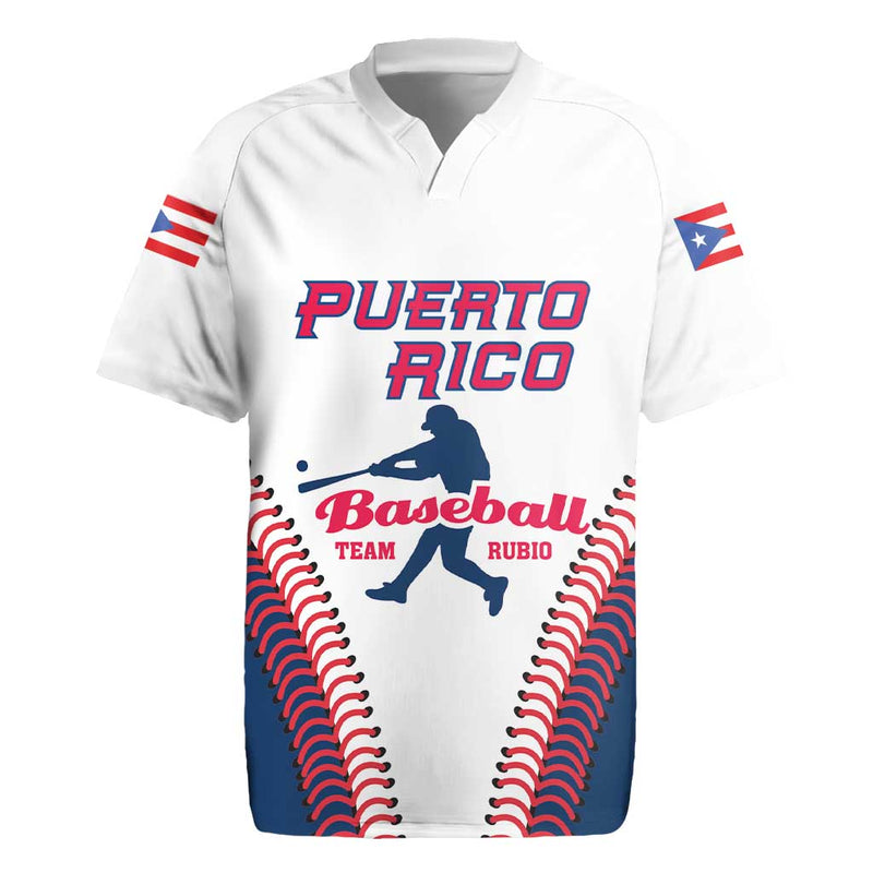 Custom Baseball Puerto Rico 2025 Team Rubio Retro Style Rugby Jersey