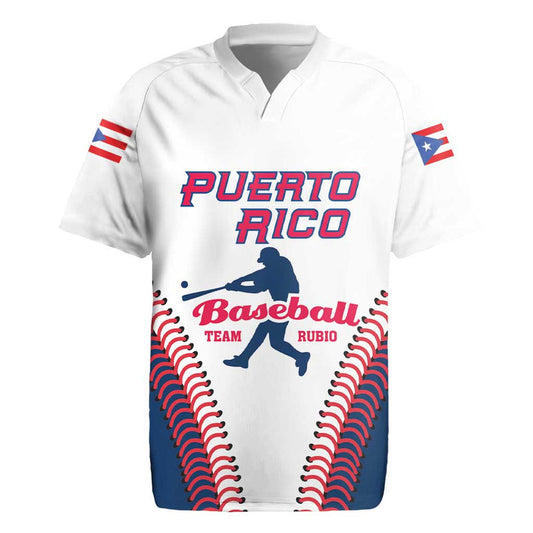 Custom Baseball Puerto Rico 2025 Team Rubio Retro Style Rugby Jersey