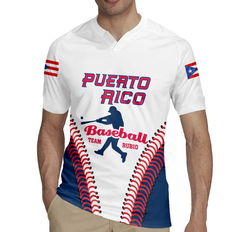 Custom Baseball Puerto Rico 2025 Team Rubio Retro Style Rugby Jersey